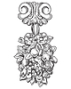 Vector clipart: Flowers and ornament hand drawing scroll design