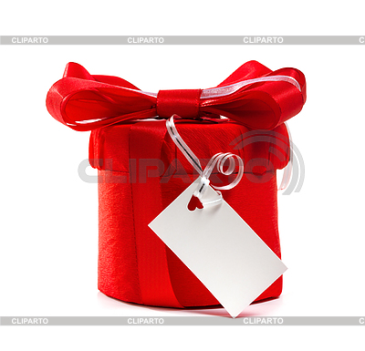 Red Geschenk mit roter Schleife. Isolieren | Foto mit hoher Auflösung |ID 4097437