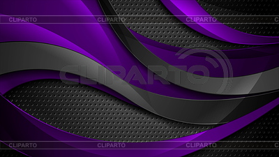 Tecnología de ondas abstractas violetas y negras | Ilustración de alta resolución |ID 7558887