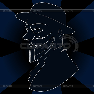 Hombre desconocido con máscara  | Ilustración vectorial de stock |ID 7559424