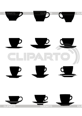 Siluetas de copas | Ilustración vectorial de stock |ID 7642568