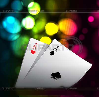 Combination of playing cards for casino. Two aces o | High resolution stock illustration |ID 6417825