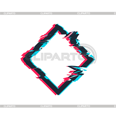 Glitch-Verzerrungsrahmen. Rhombus | Stock Vektorgrafik |ID 6631801