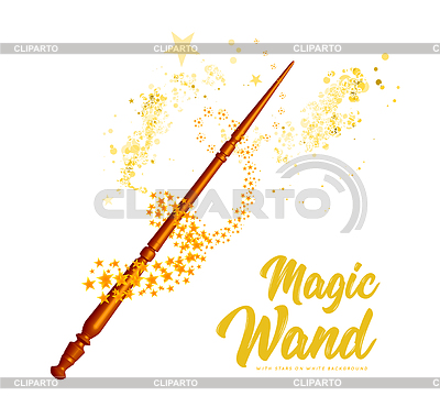 Magic wand with stars | Stock Vector Graphics |ID 6631967