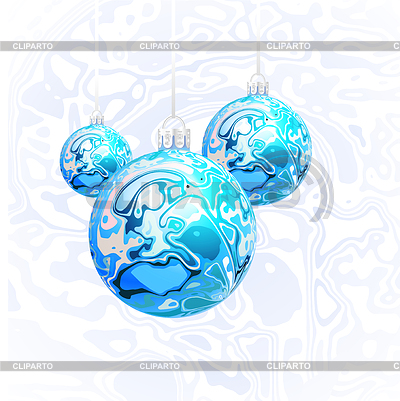 Bolas de Navidad en estilo de Marble Ink | Ilustración vectorial de stock |ID 6631994
