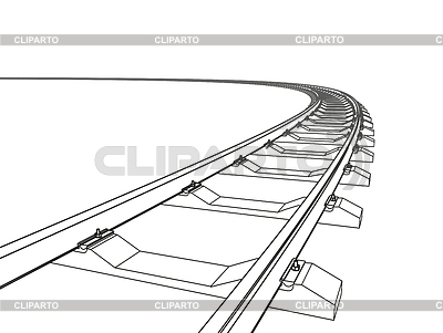 Railway going forward. 3d on white | Stock Vector Graphics |ID 6966140