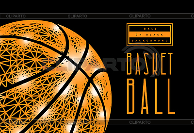 Pelota de baloncesto de líneas y puntos. Malla poligonal 3d | Ilustración vectorial de stock |ID 7042608