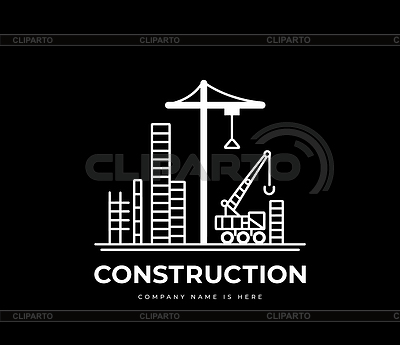 Construction company logo with crane | Stock Vector Graphics |ID 7578027