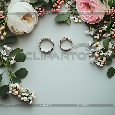 Свадебные атрибуты Flatlay для приглашений и | Фото большого размера |ID 7594511