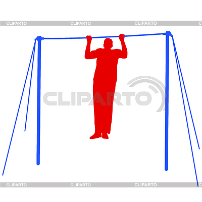 Silueta de un atleta en la barra horizontal. | Ilustración vectorial de stock |ID 4078761