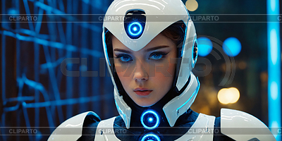 Astronauta cyborg femenina | Foto de alta resolución |ID 7555284