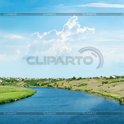 Blue river under light cloudy sky | High resolution stock photo |ID 4091181
