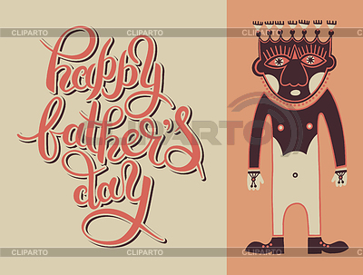 Plantilla de la tarjeta para el día de padre con la mano | Ilustración vectorial de stock |ID 6151426