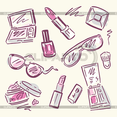 Cosméticos. Conjunto de maquillaje | Ilustración vectorial de stock |ID 4088731