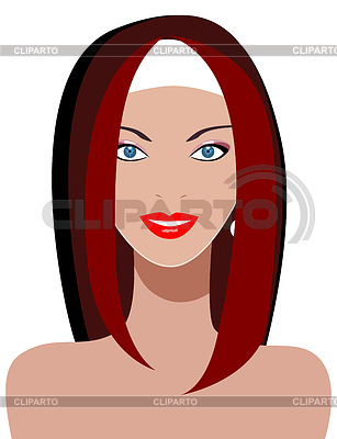 Mujer joven con bellos ojos azules | Ilustración vectorial de stock |ID 4240162