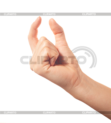 La mano del hombre la celebración de algo con dos dedos | Foto de alta resolución |ID 4131422
