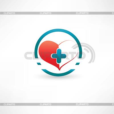 Corazón y la cruz médica dentro del círculo | Ilustración vectorial de stock |ID 4151090