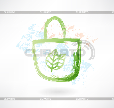 Eco Beutel Grunge-Ikone | Stock Vektorgrafik |ID 4151629