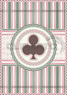 Clubes Antiguo cartas de póquer, ilustración vectorial | Ilustración vectorial de stock |ID 4122928