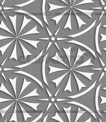 Flores y estrellas geométricas blancas patrón transparente | Ilustración vectorial de stock |ID 4392437