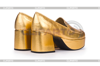 Goldene Frau Schuhe auf weiß | Foto mit hoher Auflösung |ID 4348937