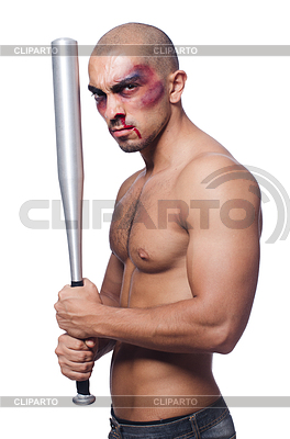 Ripped man with baseball bat | High resolution stock photo |ID 4357937
