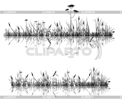 Grass and dragonflies | Stock Vector Graphics |ID 4188005