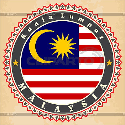 Vintage-Label-Karten von Malaysia Flagge | Stock Vektorgrafik |ID 4344574