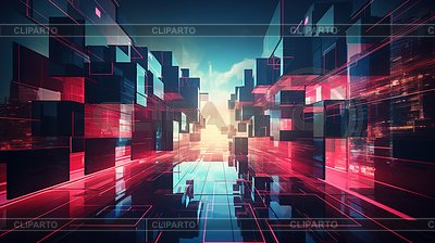 Бизнес-концепция Neon technology city с | Иллюстрация большого размера |ID 7572059
