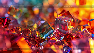 Cubos de cristal coloridos abstractos o caramelos | Ilustración de alta resolución |ID 7587777