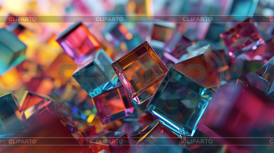 Cubos de cristal coloridos abstractos o caramelos | Ilustración de alta resolución |ID 7592226