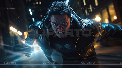 Cinematic scene with character with superpowers | High resolution stock illustration |ID 7611282