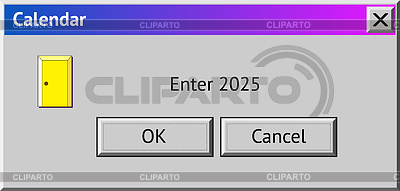 Dialogbox zum Thema Neujahr 2025 mit Tür zur Ente | Stock Vektorgrafik |ID 7615213