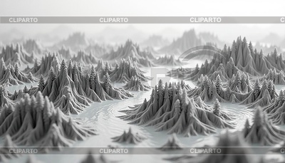 Абстрактная 3D-топографическая карта с горным образованием | Иллюстрация большого размера |ID 7618741
