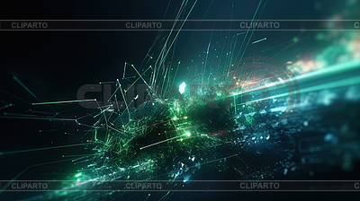 Abstrakte Lichtstreifen im dynamischen digitalen Raum mit Witz | Illustration mit hoher Auflösung |ID 7620346
