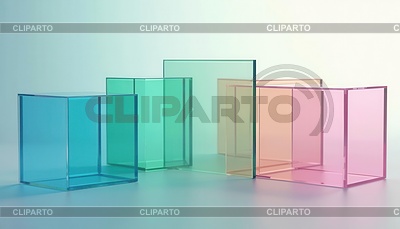 Многослойные прозрачные 3D-стеклянные панели с мягким | Иллюстрация большого размера |ID 7621859