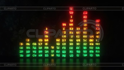 Digital audio spectrum analyzer with illuminated | High resolution stock illustration |ID 7621916