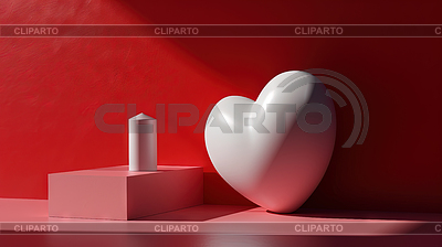 Valentine Day abstract composition with heart in | High resolution stock illustration |ID 7623048