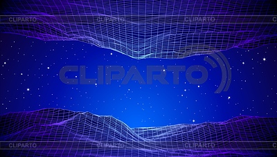 Retro low poly grid landscape with polygonal | Stock Vector Graphics |ID 7623177
