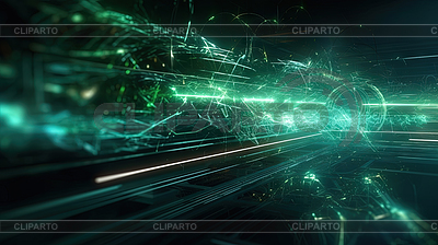 Rayas de luz abstractas en un espacio digital dinámico con ingenio | Ilustración de alta resolución |ID 7624219