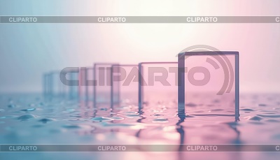 Многослойные прозрачные 3D-стеклянные панели с мягким | Иллюстрация большого размера |ID 7627008