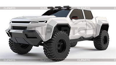 Futuristic off-road armored truck with rugged desig | High resolution stock illustration |ID 7631339