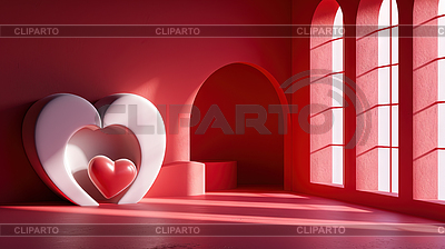 Valentine Day abstract composition with heart in | High resolution stock illustration |ID 7632509