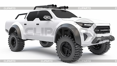 Futuristic off-road armored truck with rugged desig | High resolution stock illustration |ID 7634636
