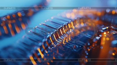 Futuristic silicon chip with crystallic surface | High resolution stock illustration |ID 7637897
