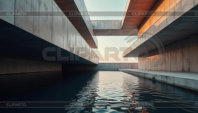 Diseño arquitectónico moderno con voladizo | Ilustración de alta resolución |ID 7641838