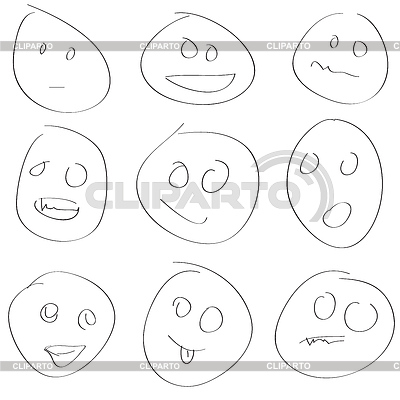 Set sonrisa Scetch | Ilustración vectorial de stock |ID 4390146