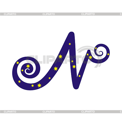 Feenhaftes magisches Nachtlogo des Buchstaben | Stock Vektorgrafik | AccuLOGO - Verkauf der Exklusivrechte |ID 4363144