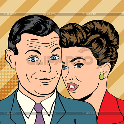Man and woman love couple in pop art comic style | Stock Vector Graphics |ID 4171639