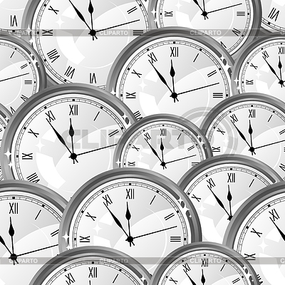 Patrón sin fisuras con los relojes. Textura con estilo | Ilustración vectorial de stock |ID 4319216